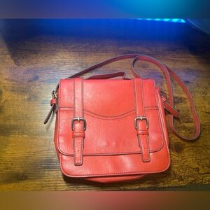 Kelly & Katie Red Faux Leather Crossbody Bag